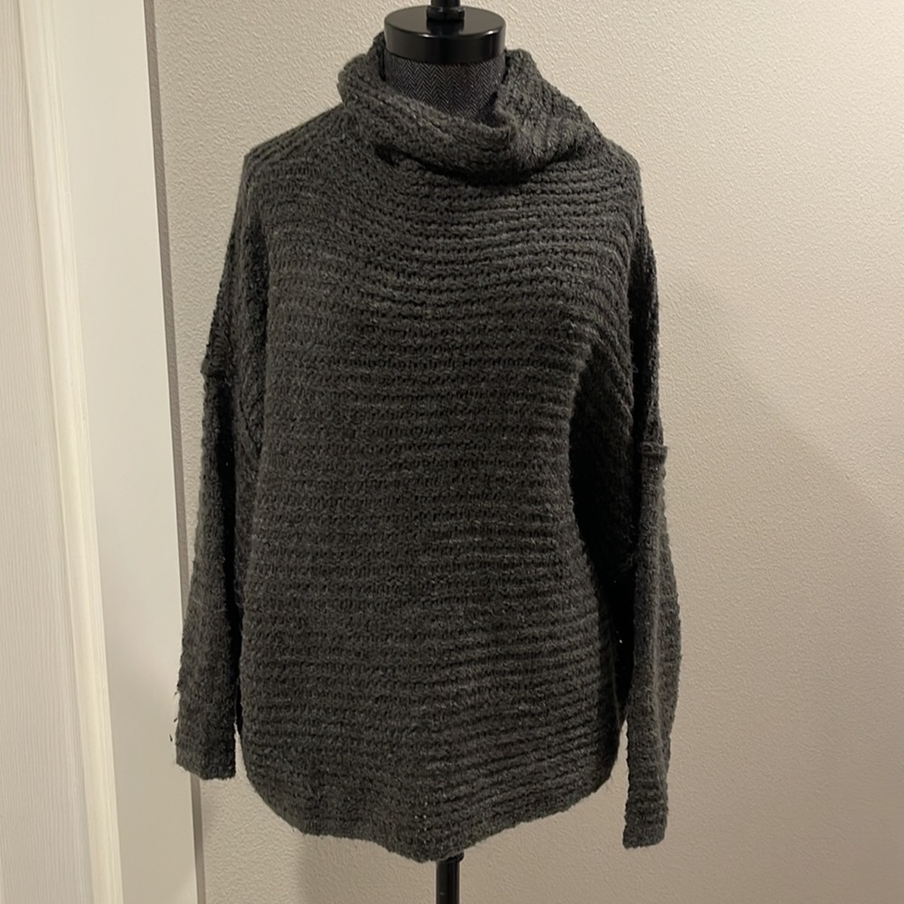 Cozy Charcoal Cowl Neck Women's Sweater